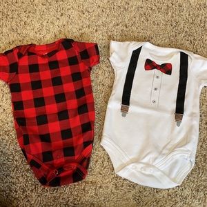 Little Treasure brand 2-pack baby boy 0-3M bodysuit set!